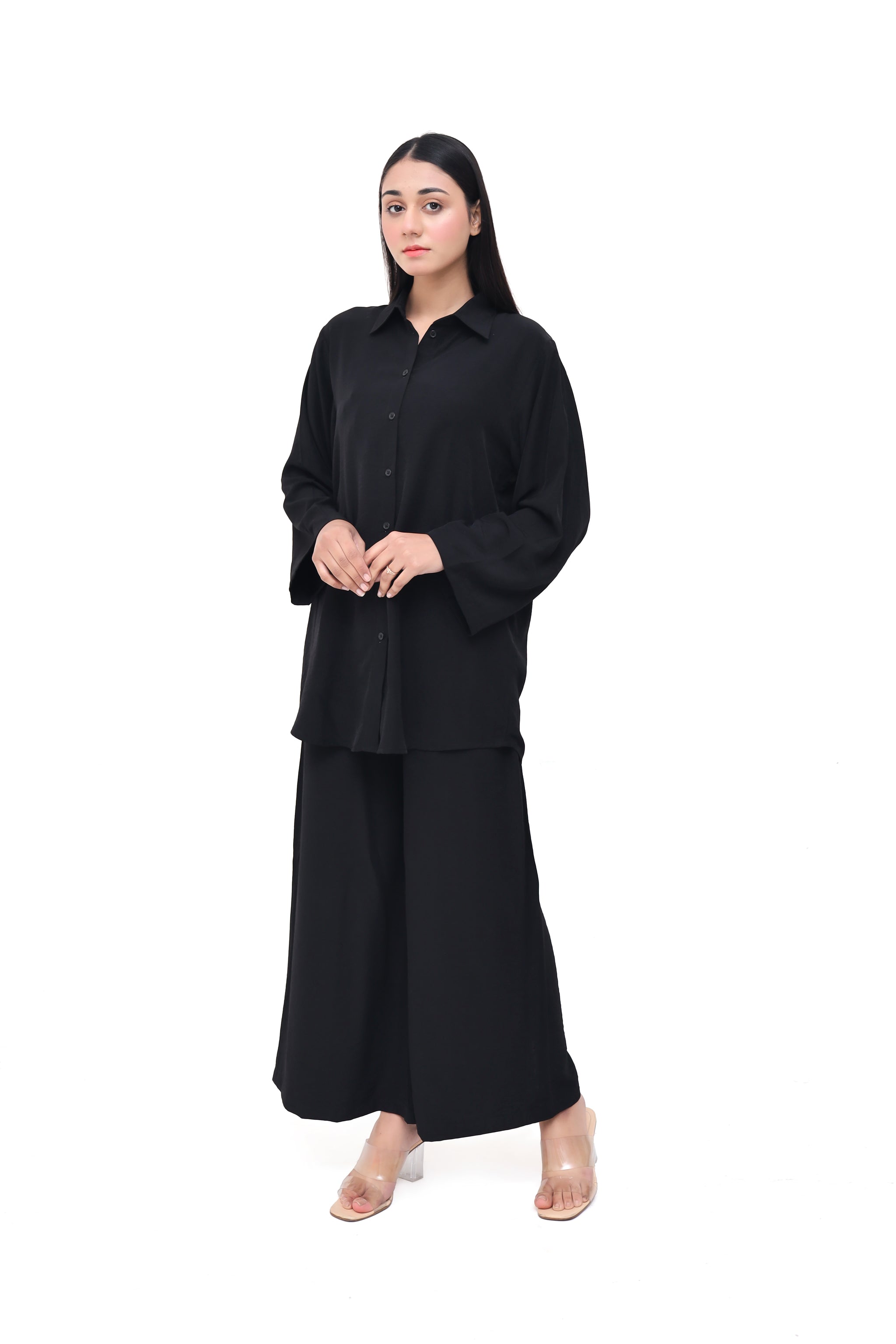 Black Georgette Co-Ord Set – D14BK-26